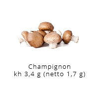 Mine bedste lchf opskrifter kulhydrat tabel champignon